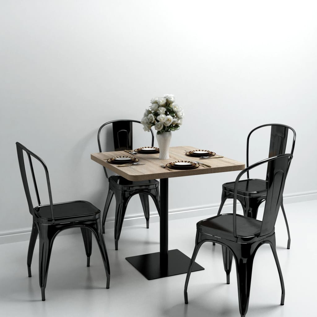 vidaXL Bistro Table Kitchen Bar Table Dining Room Table MDF and Steel Round-10