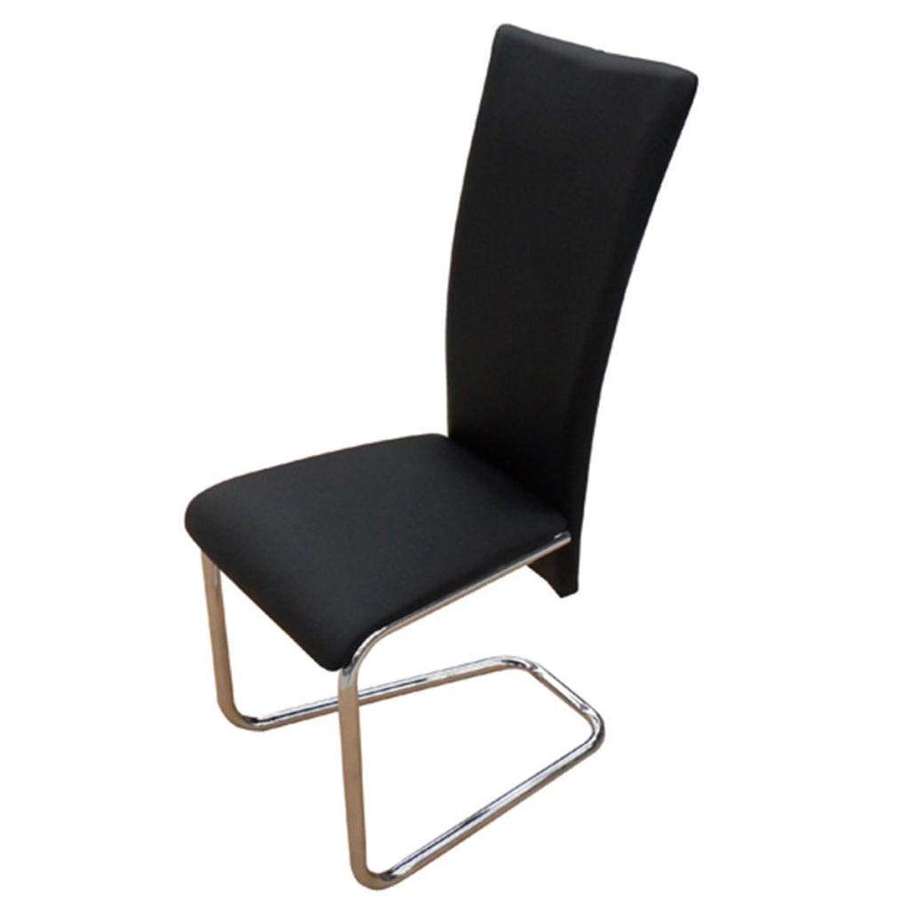 vidaXL Dining Chairs 6 pcs Black Faux Leather-2