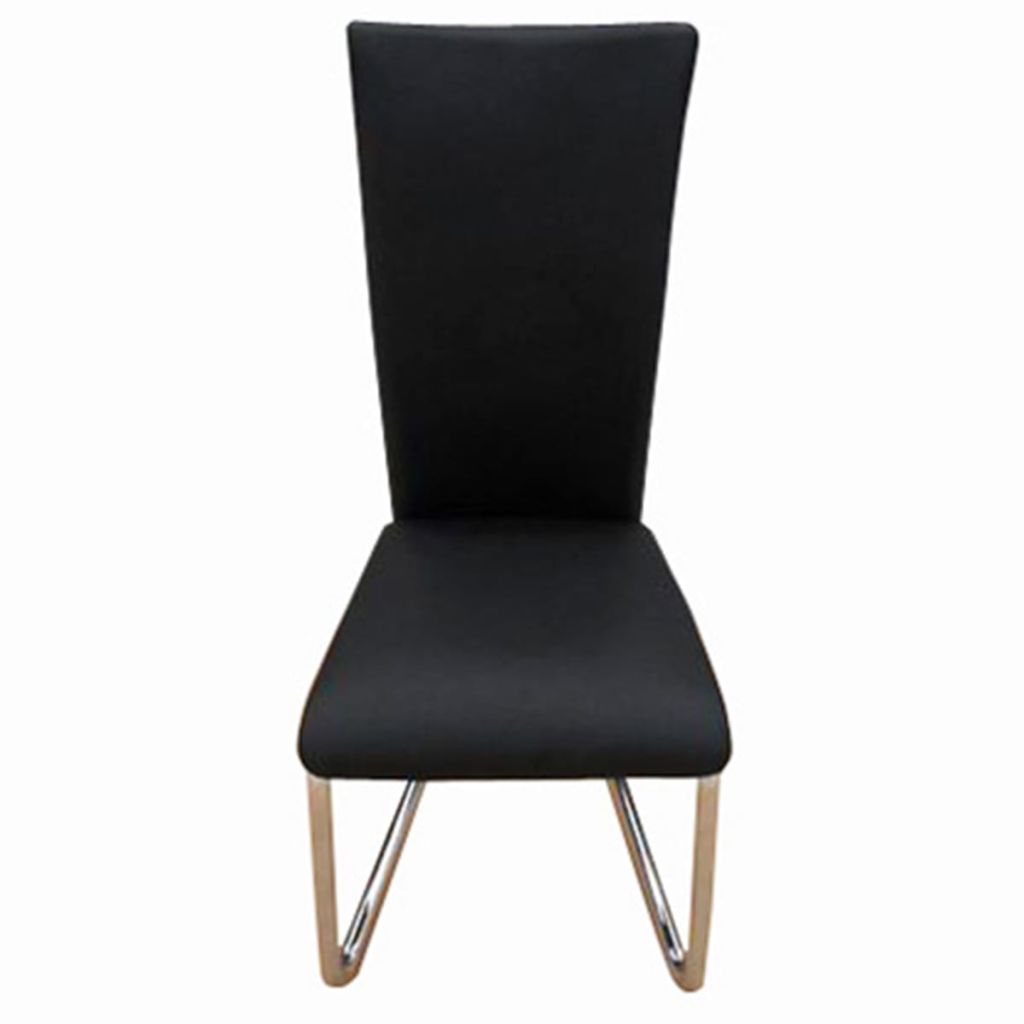 vidaXL Dining Chairs 6 pcs Black Faux Leather-3