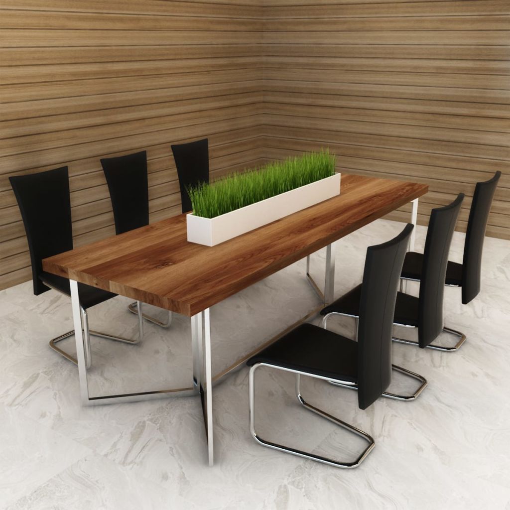 vidaXL Dining Chairs 6 pcs Black Faux Leather-0