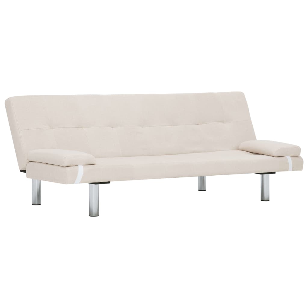 vidaXL Sofa Bed Convertible Sleeper Sectional Sofa Bed with Two Pillows Fabric-1