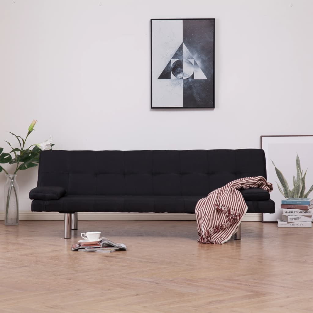 vidaXL Sofa Bed Convertible Sleeper Sectional Sofa Bed with Two Pillows Fabric-8