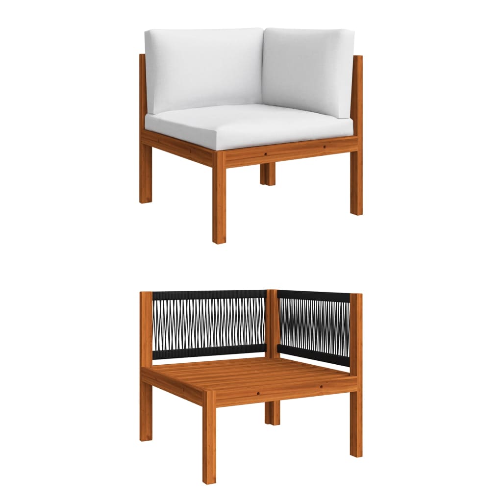 vidaXL 7 Piece Patio Lounge Set with Cushions Cream Solid Acacia Wood-3