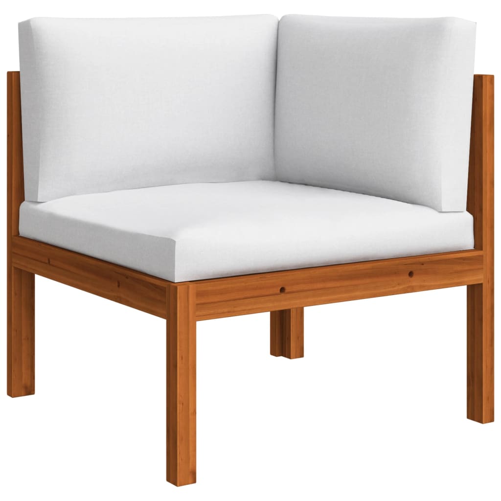 vidaXL 7 Piece Patio Lounge Set with Cushions Cream Solid Acacia Wood-4