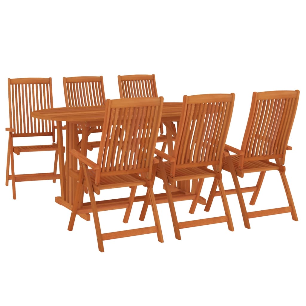 vidaXL 7 Piece Patio Dining Set Solid Wood Eucalyptus-1