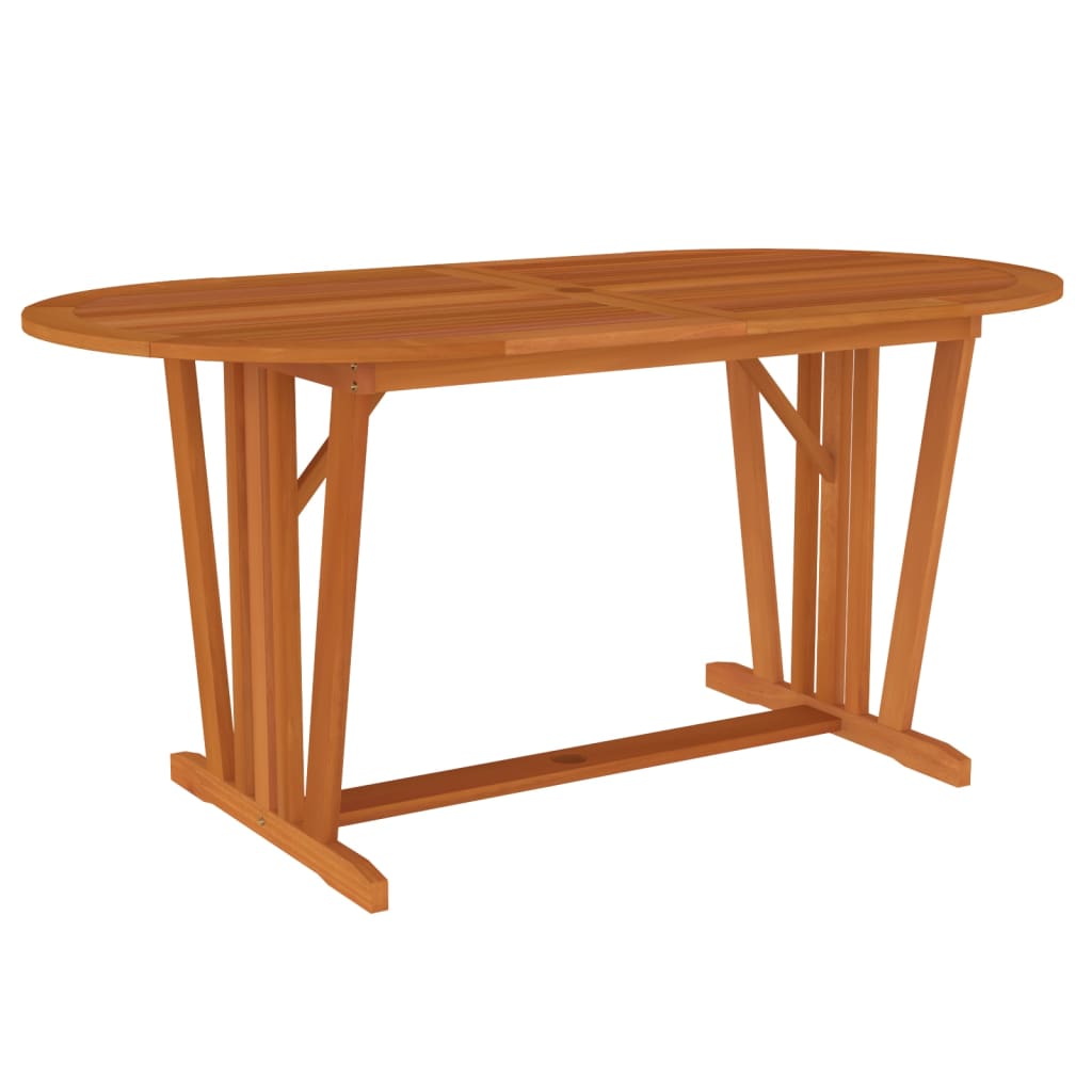 vidaXL 7 Piece Patio Dining Set Solid Wood Eucalyptus-4