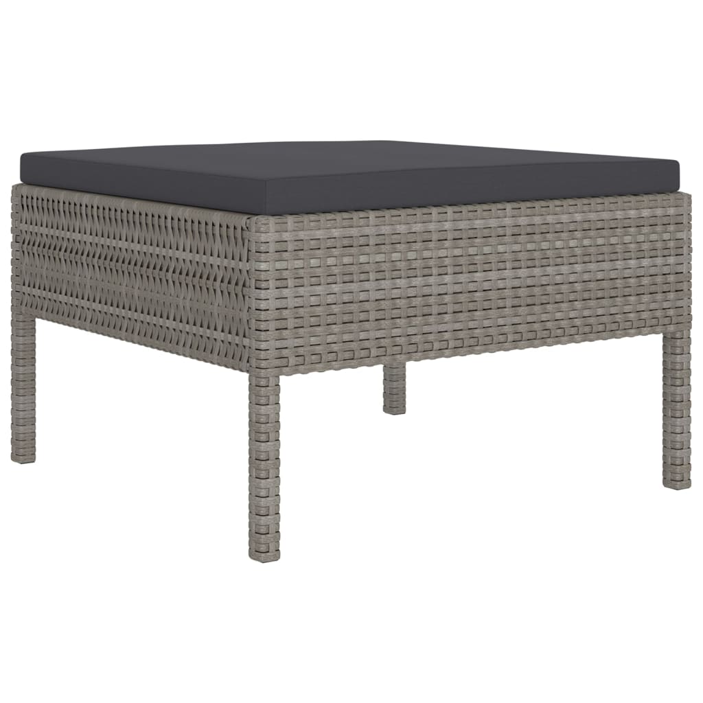vidaXL 10 Piece Patio Lounge Set with Cushions Poly Rattan Gray-1