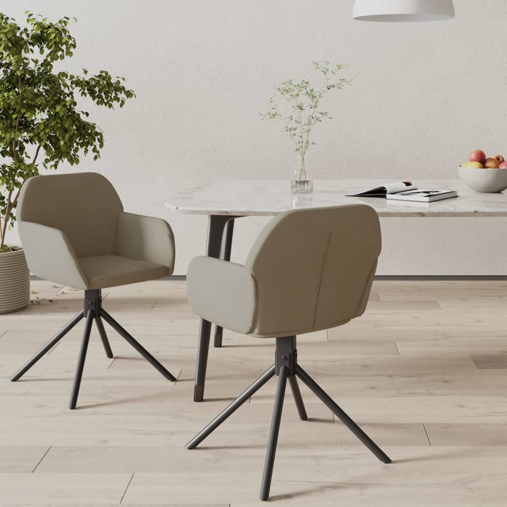 vidaXL Swivel Dining Chairs 2 Pcs Accent Chair for Kitchen Living Room Velvet-8