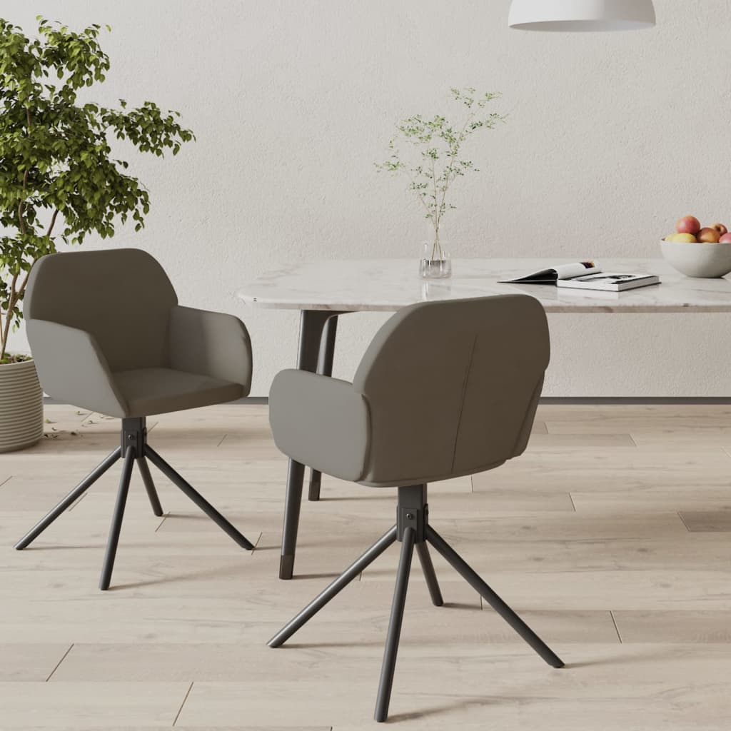 vidaXL Swivel Dining Chairs 2 Pcs Accent Chair for Kitchen Living Room Velvet-7