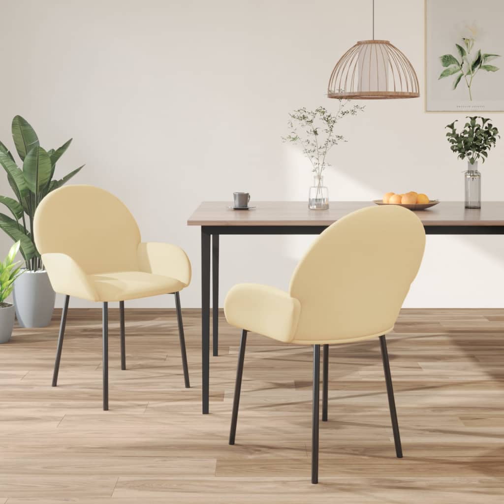 vidaXL Dining Chairs 2 Pcs Accent Upholstered Chair for Living Room Velvet-6