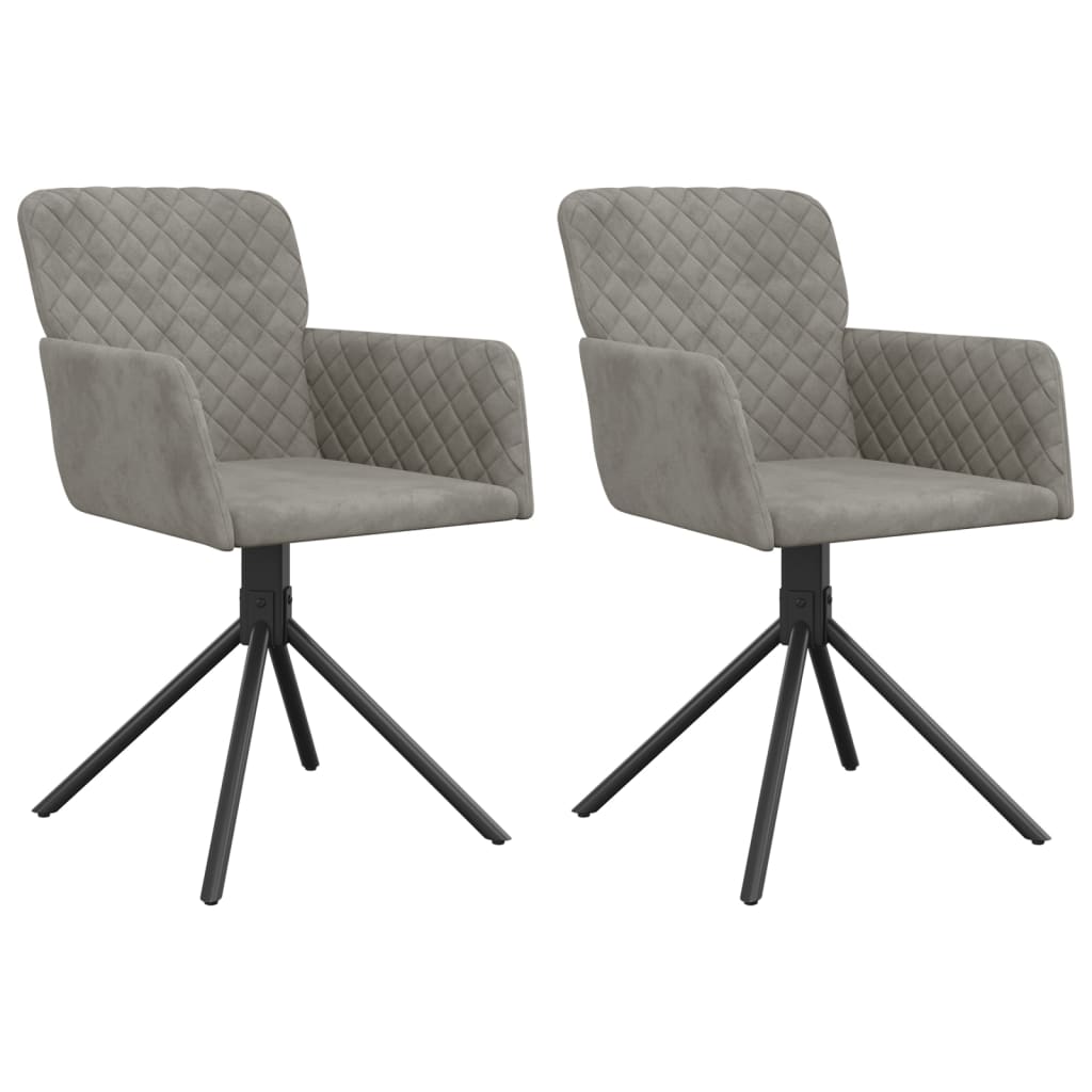 vidaXL Swivel Dining Chairs 2 Pcs Modern Accent Upholstered Side Chair Velvet-1