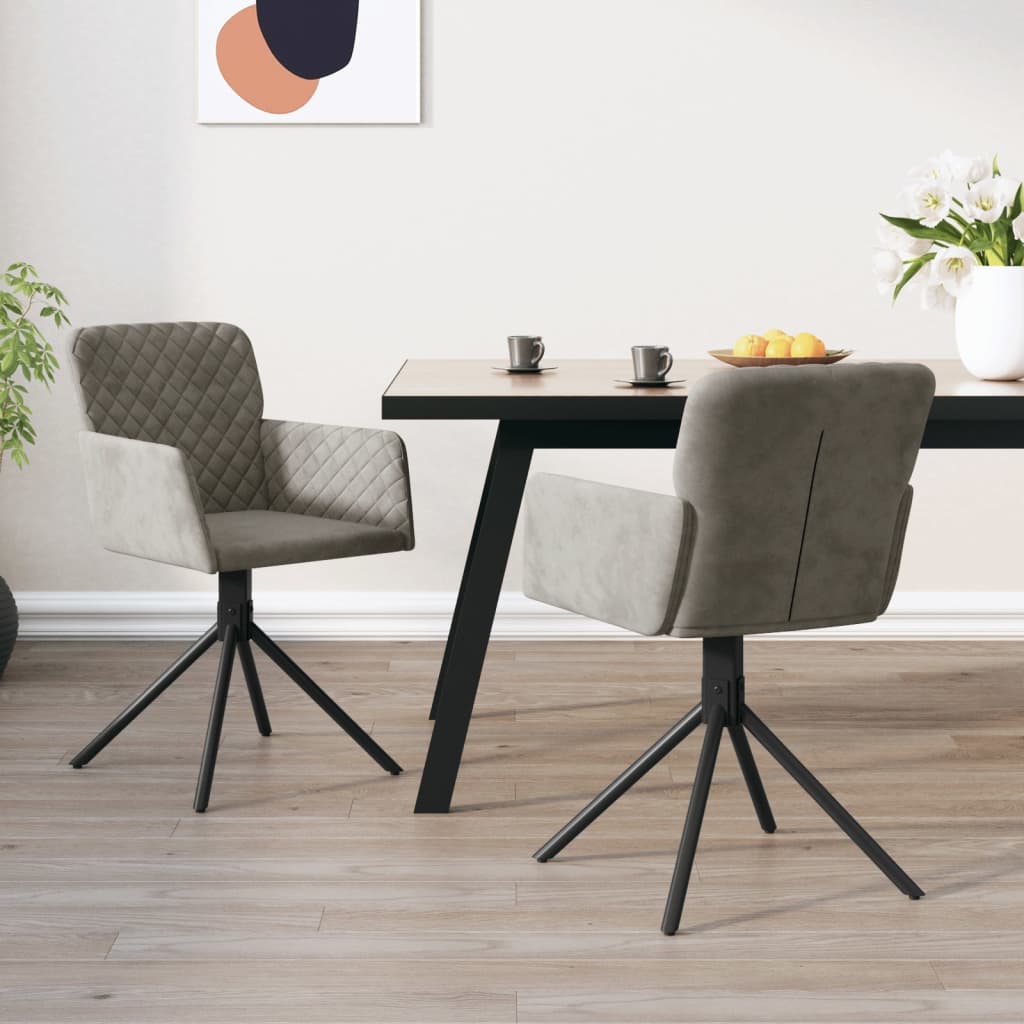 vidaXL Swivel Dining Chairs 2 Pcs Modern Accent Upholstered Side Chair Velvet-8