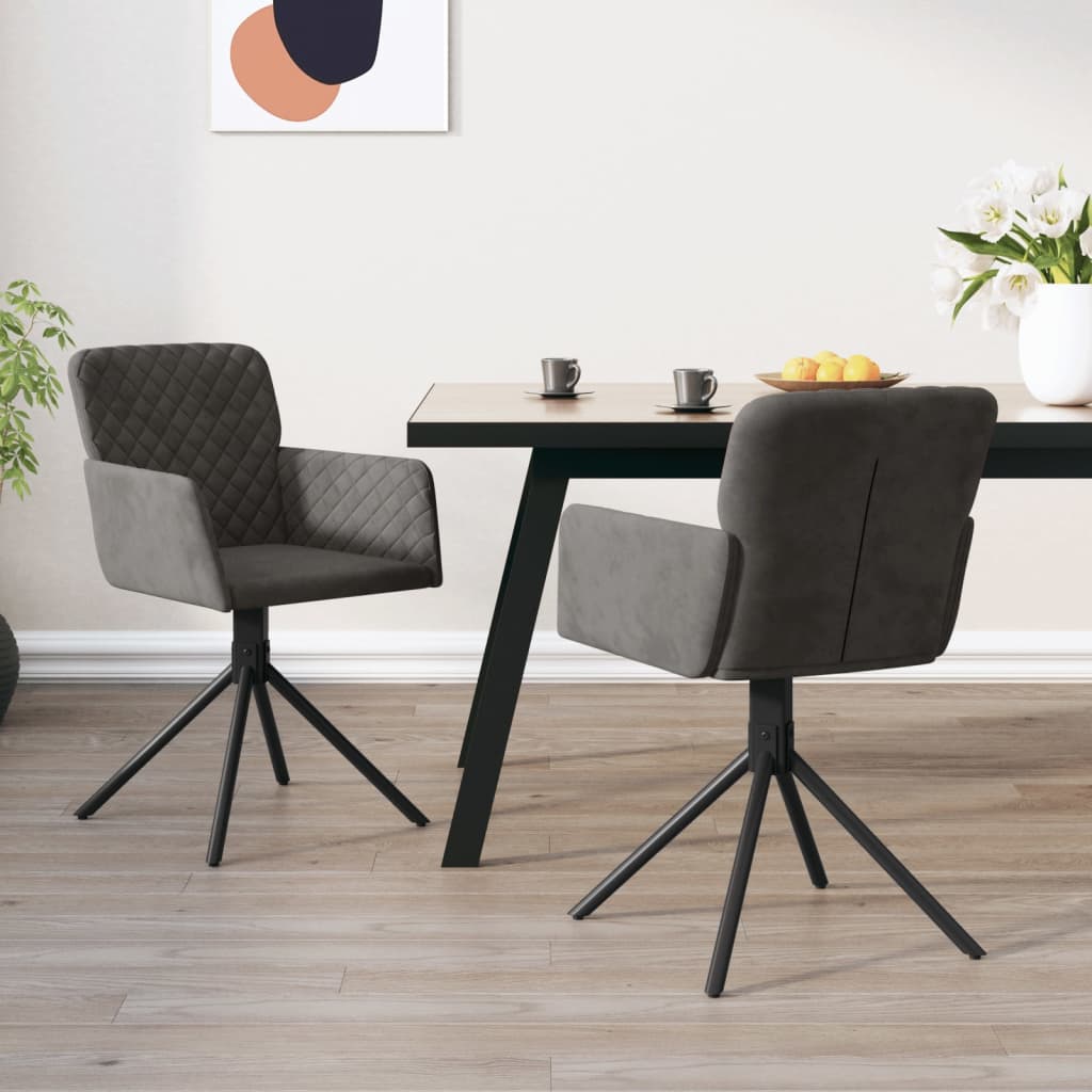 vidaXL Swivel Dining Chairs 2 Pcs Modern Accent Upholstered Side Chair Velvet-7