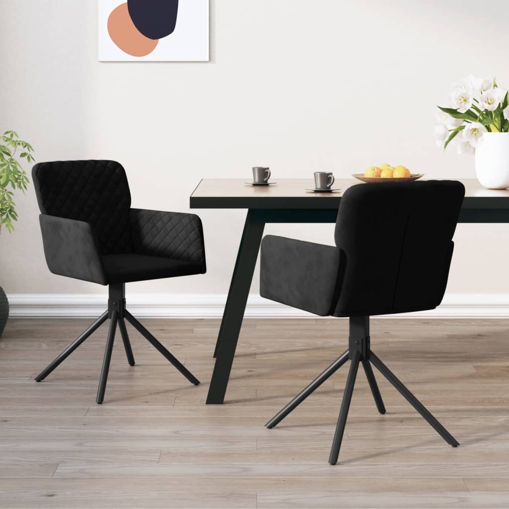 vidaXL Swivel Dining Chairs 2 Pcs Modern Accent Upholstered Side Chair Velvet-5