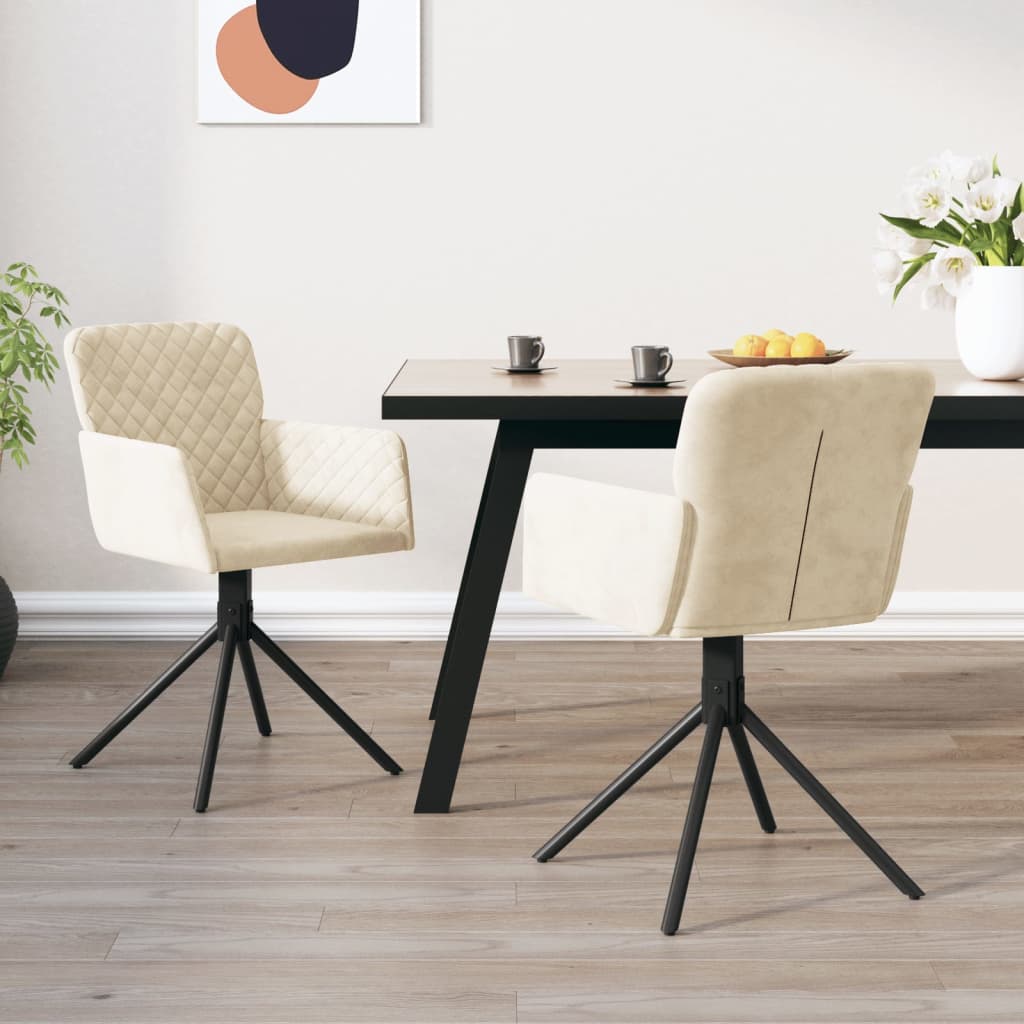vidaXL Swivel Dining Chairs 2 Pcs Modern Accent Upholstered Side Chair Velvet-6