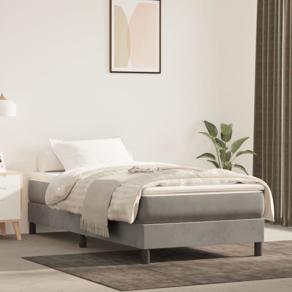 vidaXL Bed Frame Box Spring Platform Bed with Mattress for Bedroom Velvet-22