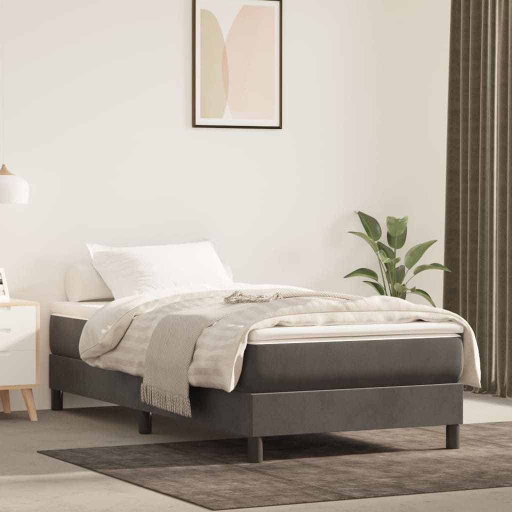 vidaXL Bed Frame Box Spring Platform Bed with Mattress for Bedroom Velvet-9