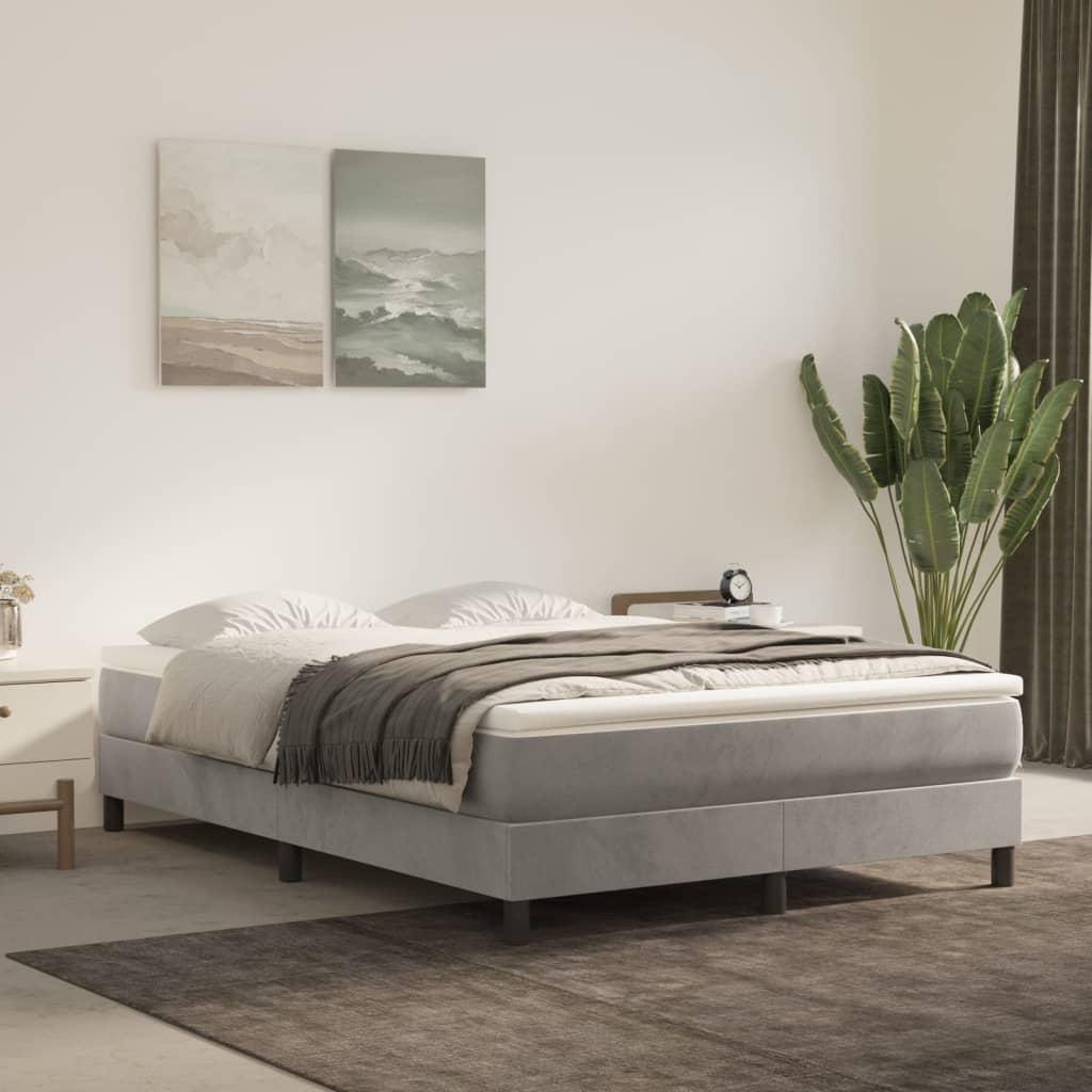 vidaXL Bed Frame Box Spring Platform Bed with Mattress for Bedroom Velvet-20