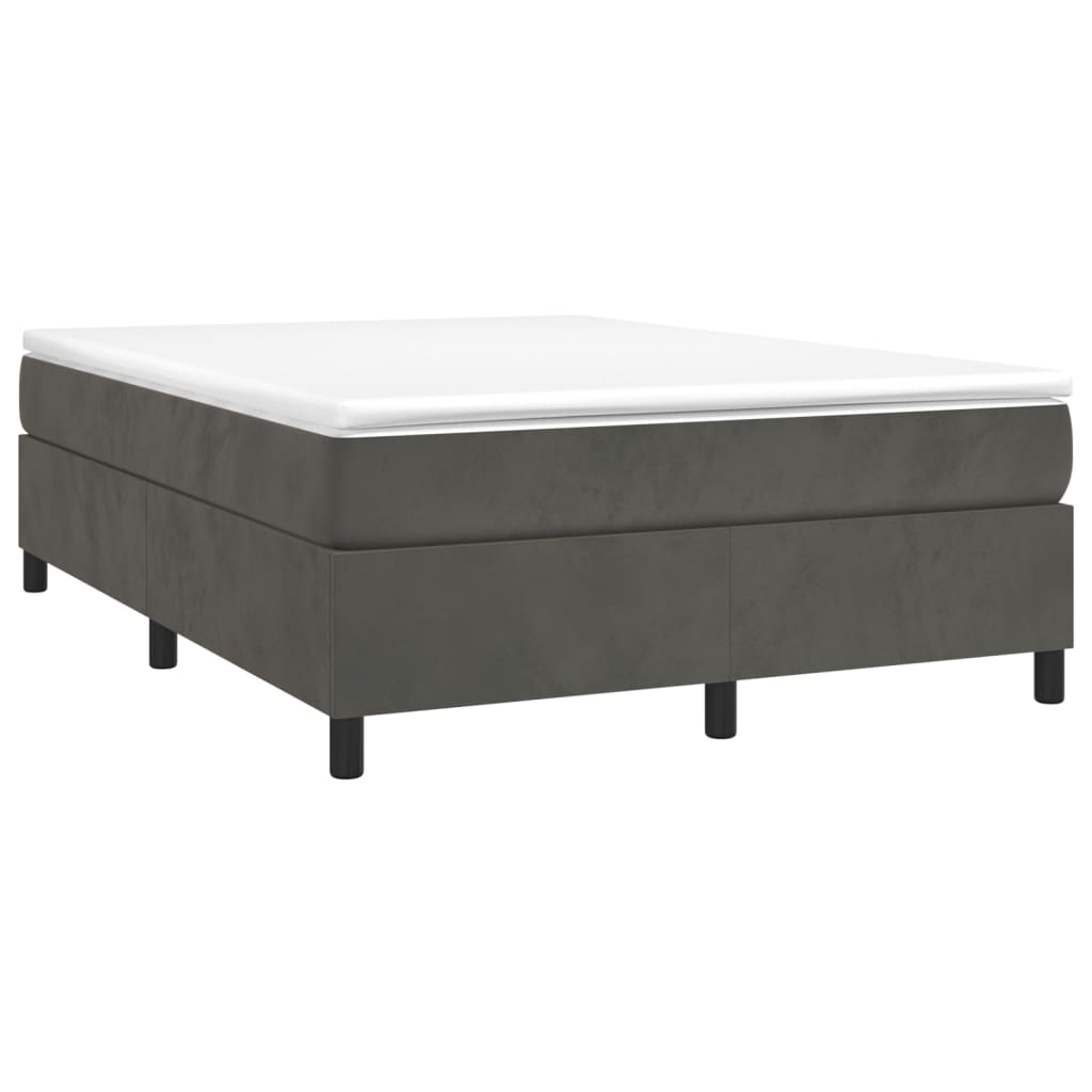 vidaXL Bed Frame Box Spring Platform Bed with Mattress for Bedroom Velvet-1