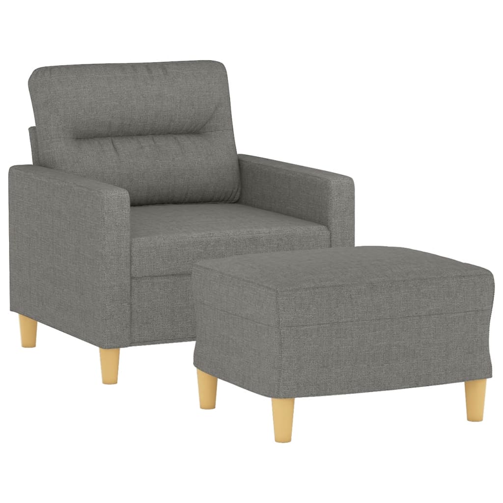 vidaXL Sofa Chair with Footstool Living Room Accent Upholstered Chair Fabric-1