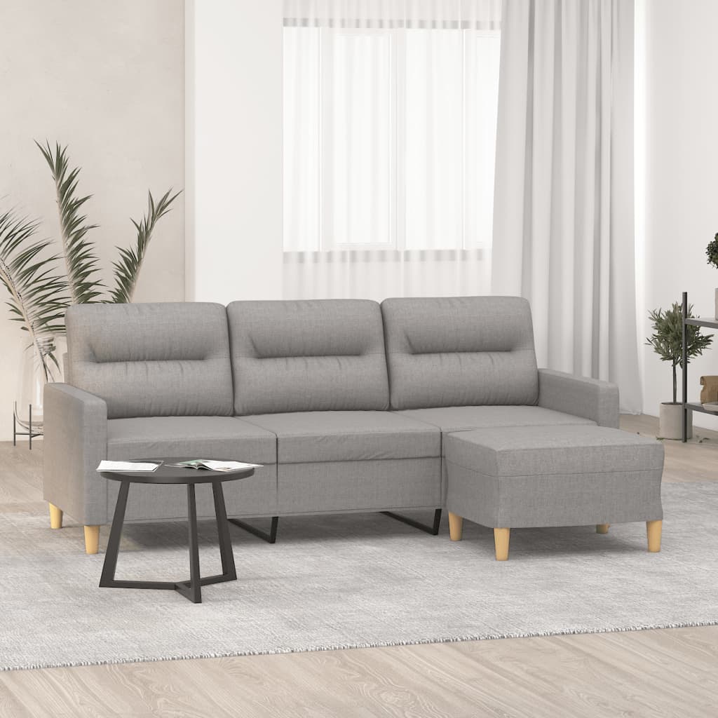 vidaXL Sofa Chair with Footstool Living Room Accent Upholstered Chair Fabric-8