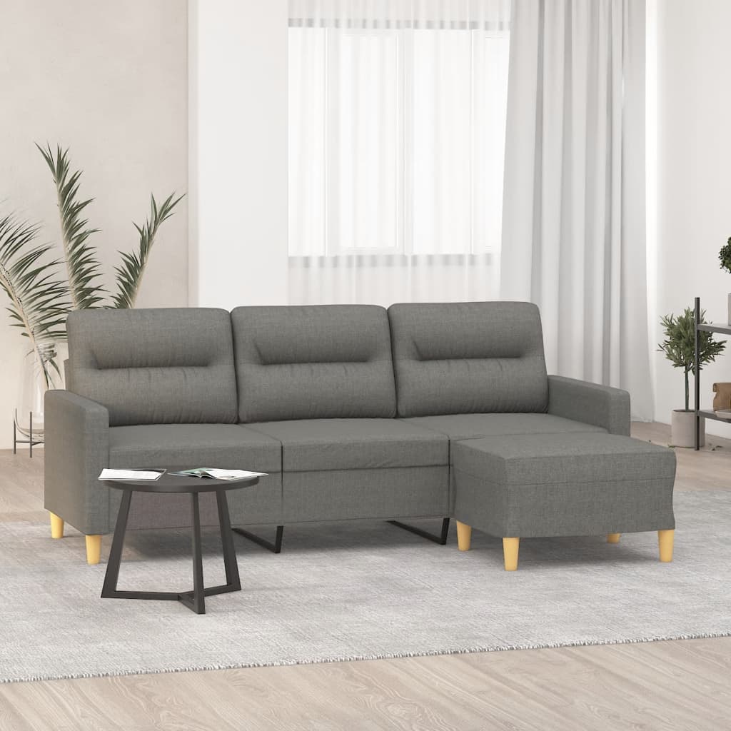 vidaXL Sofa Chair with Footstool Living Room Accent Upholstered Chair Fabric-6