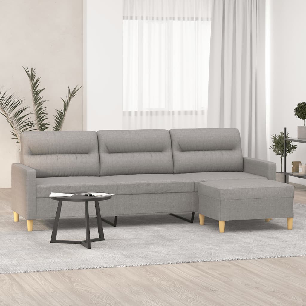vidaXL Sofa Chair with Footstool Living Room Accent Upholstered Chair Fabric-9
