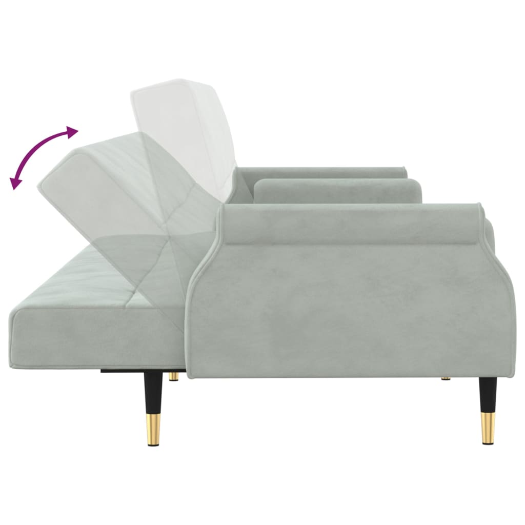 vidaXL Sofa Bed Loveseat Convertible Sofa Bed with Cushions for Studio Velvet-0