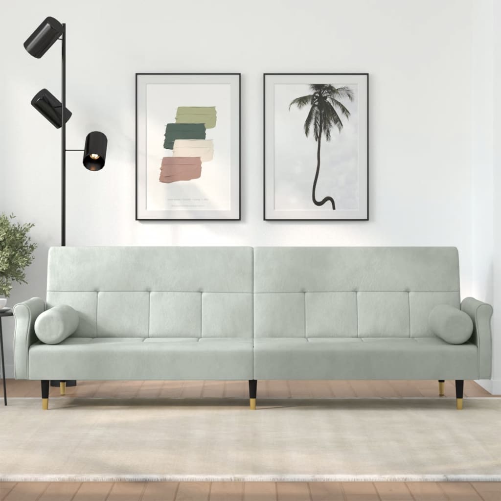 vidaXL Sofa Bed Loveseat Convertible Sofa Bed with Cushions for Studio Velvet-6
