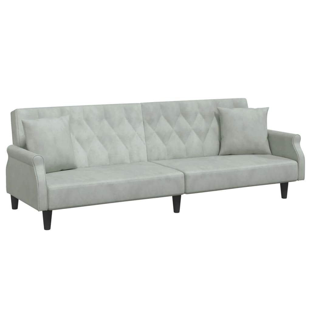 vidaXL Sleeper Sofa with Armrests Velvet Couch Sofa Bed Recliner Loveseat-4