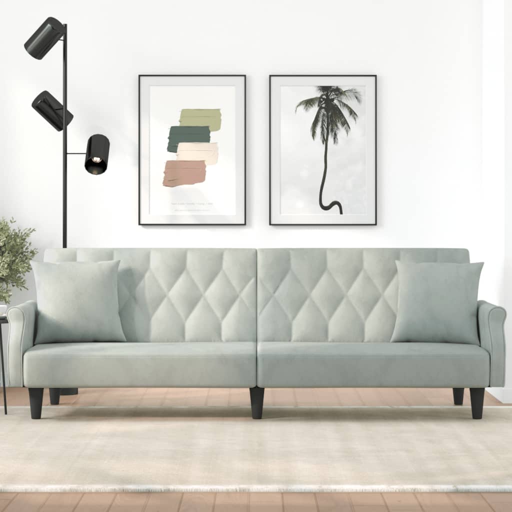 vidaXL Sleeper Sofa with Armrests Velvet Couch Sofa Bed Recliner Loveseat-5