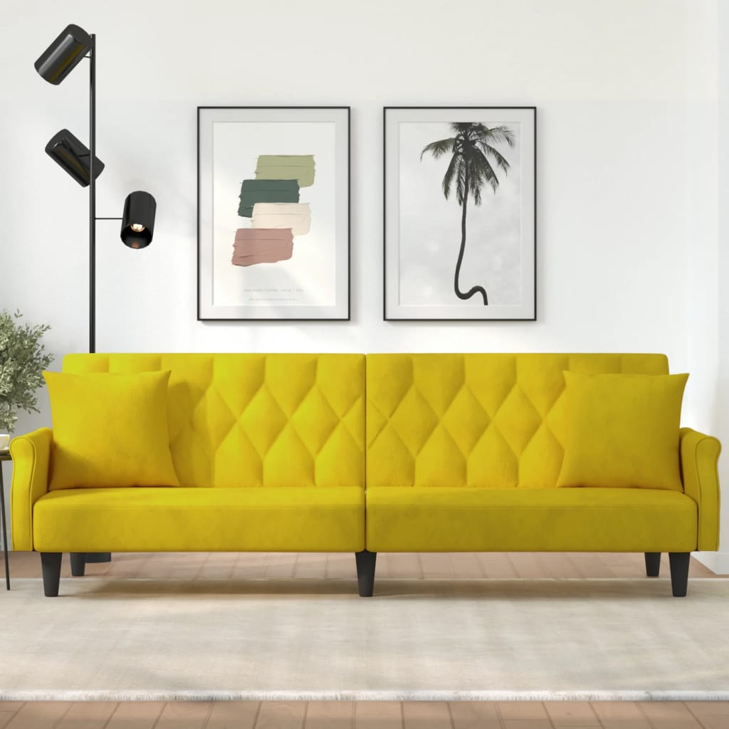 vidaXL Sleeper Sofa with Armrests Velvet Couch Sofa Bed Recliner Loveseat-10