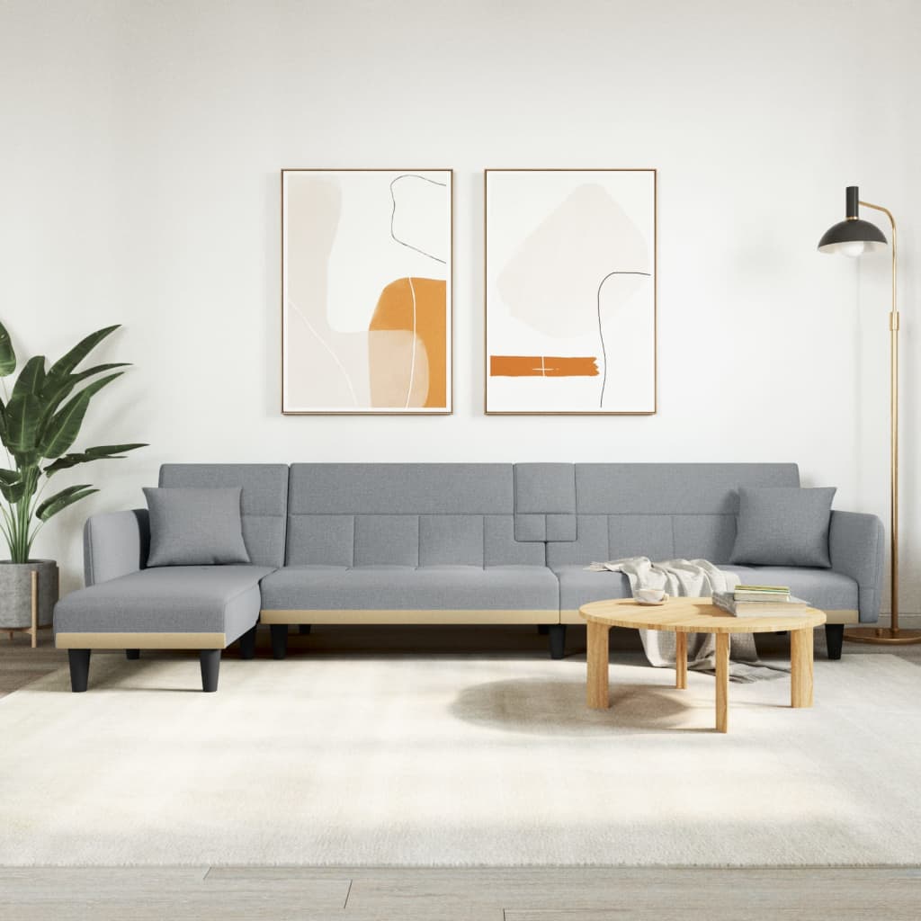 vidaXL Sofa Bed Folding Sleeper Couch Bed Settee Recliner L Shaped Sofa Fabric-5