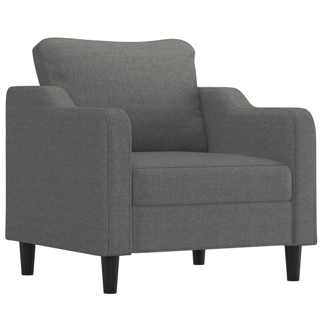 vidaXL 4 Piece Sofa Set with Pillows Dark Gray Fabric-1