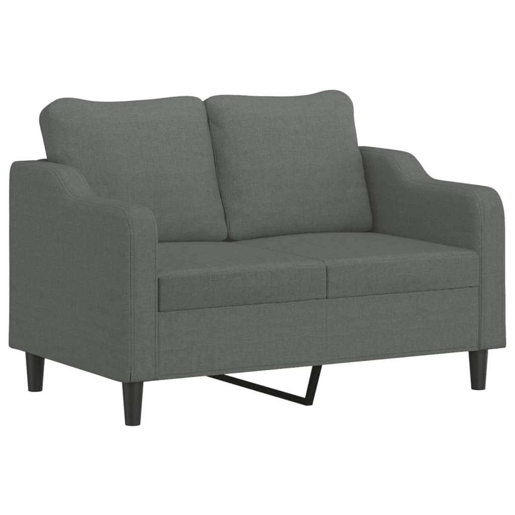 vidaXL 4 Piece Sofa Set with Pillows Dark Gray Fabric-2