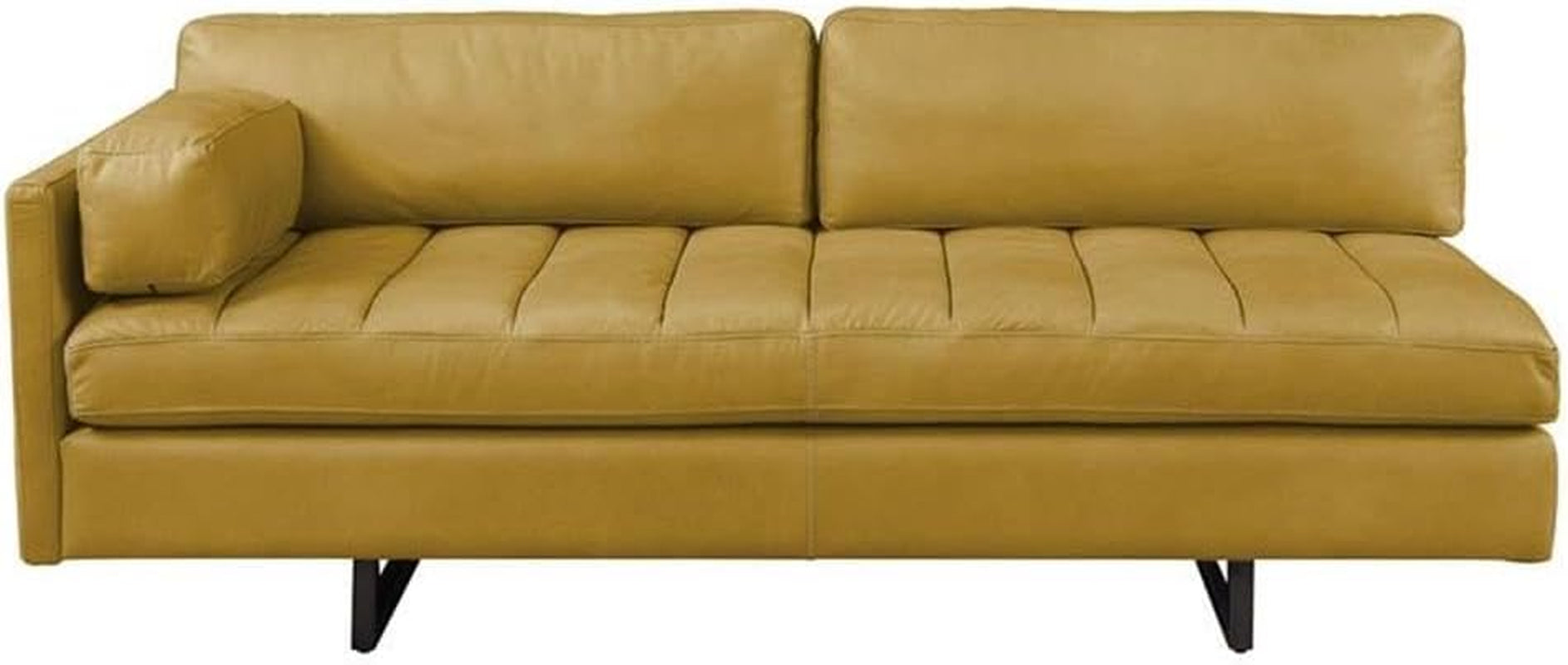 Radia Sofa with Pillow in Yellow Turmeric Top Grain Leather-3