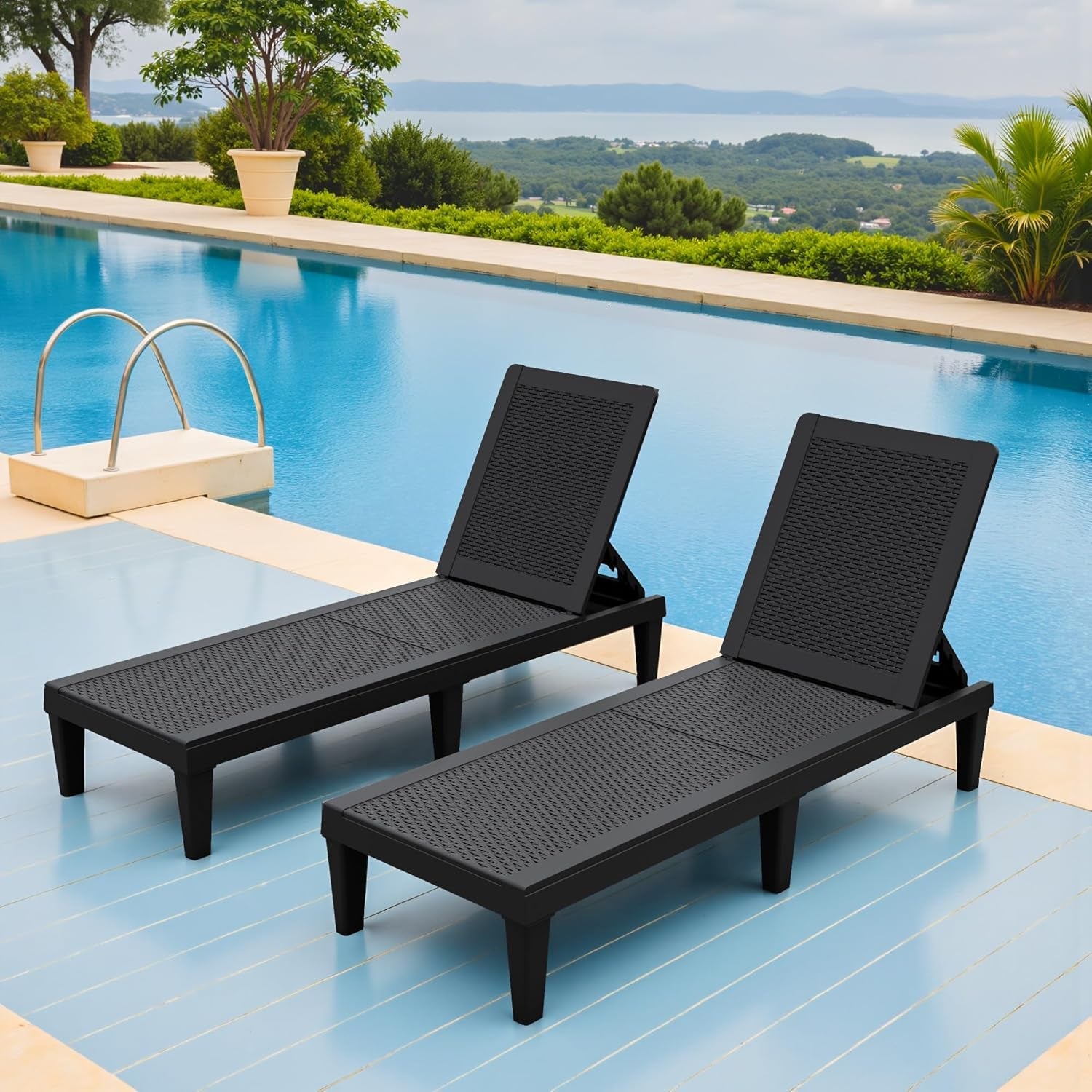 Adjustable Outdoor Chaise Lounge Chairs Set for Relaxation-0