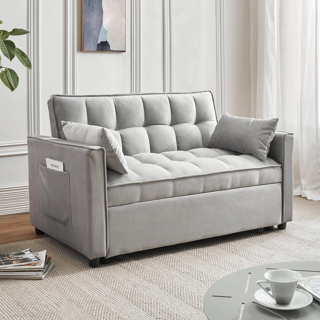 Modern 3 in 1 Sleeper Sofa Bed with Adjustable Backrest-0