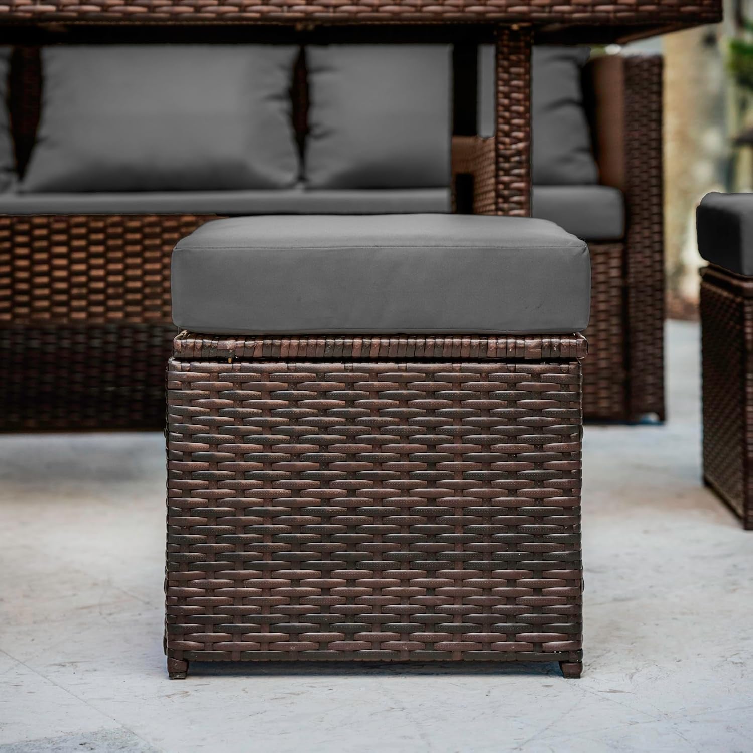 Elegant Seven Piece Wicker Outdoor Dining Furniture Set-1