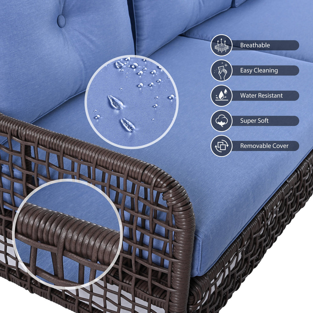 4-Piece Patio Furniture Set with Swivel Chairs