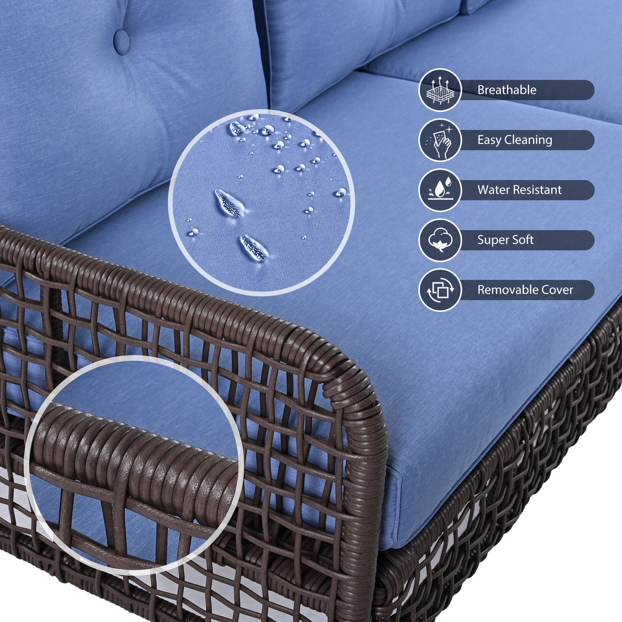 4-Piece Patio Furniture Set with Swivel Chairs