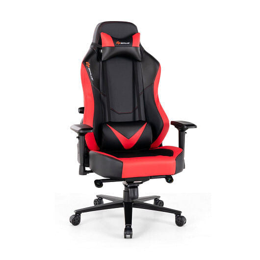 360 Swivel Computer Chair with Casters for Office Bedroom-Red-4