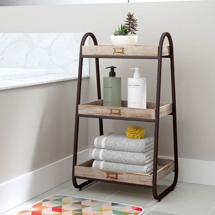 Industrial Freestanding 3-Tier Bathroom Storage Shelving Unit-0