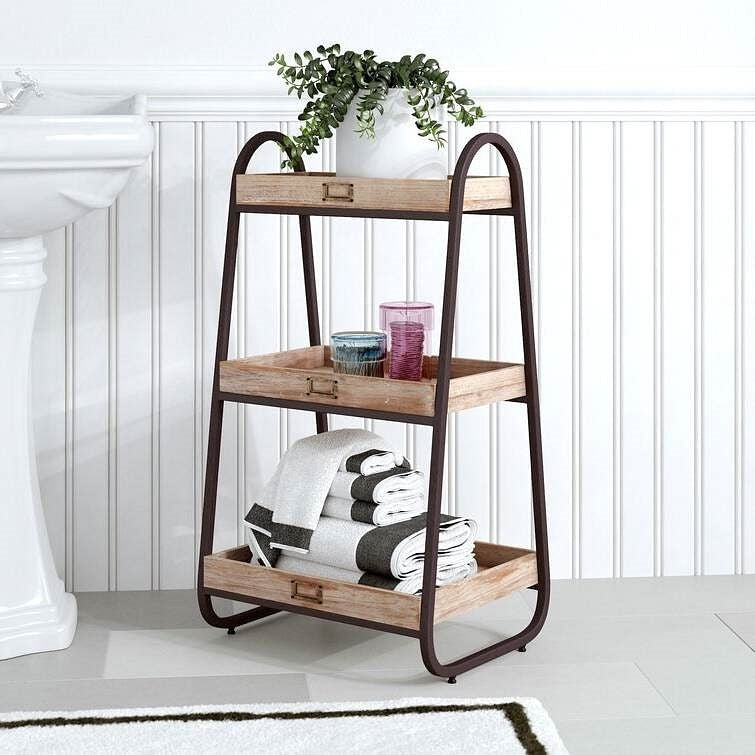 Industrial Freestanding 3-Tier Bathroom Storage Shelving Unit-1