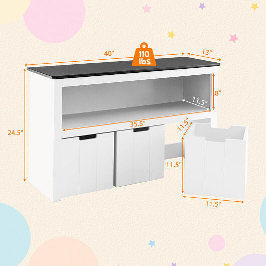 Kids Toy Storage Organizer with Blackboard Top-3-Drawer-2