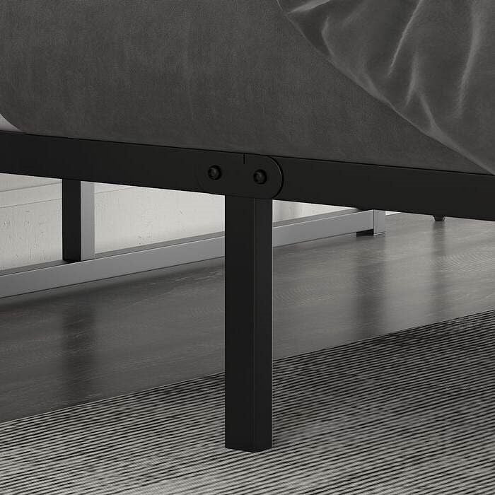 Queen Size Black Metal Platform Bed Frame with Under-Bed Storage Space-1