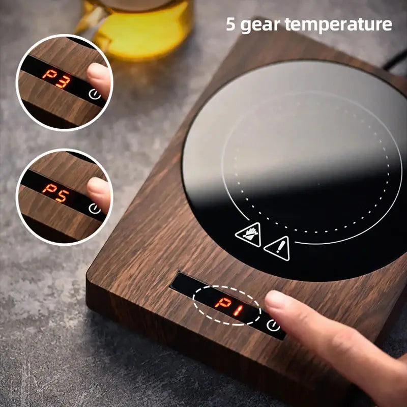 100°C Cup Heater Mug Warmer Hot Tea Makers Automatic Warmer Coaster 5 Gear Temperature Cup Heaters Coffee Milk Tea Heating Pad-2