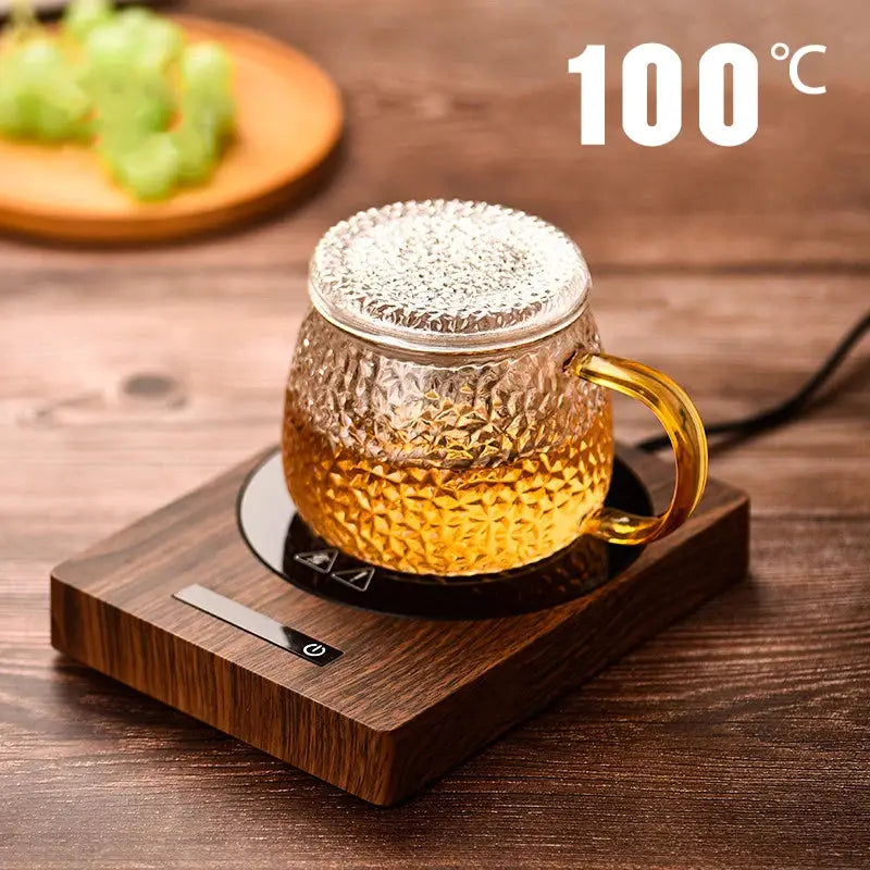 100°C Cup Heater Mug Warmer Hot Tea Makers Automatic Warmer Coaster 5 Gear Temperature Cup Heaters Coffee Milk Tea Heating Pad-1