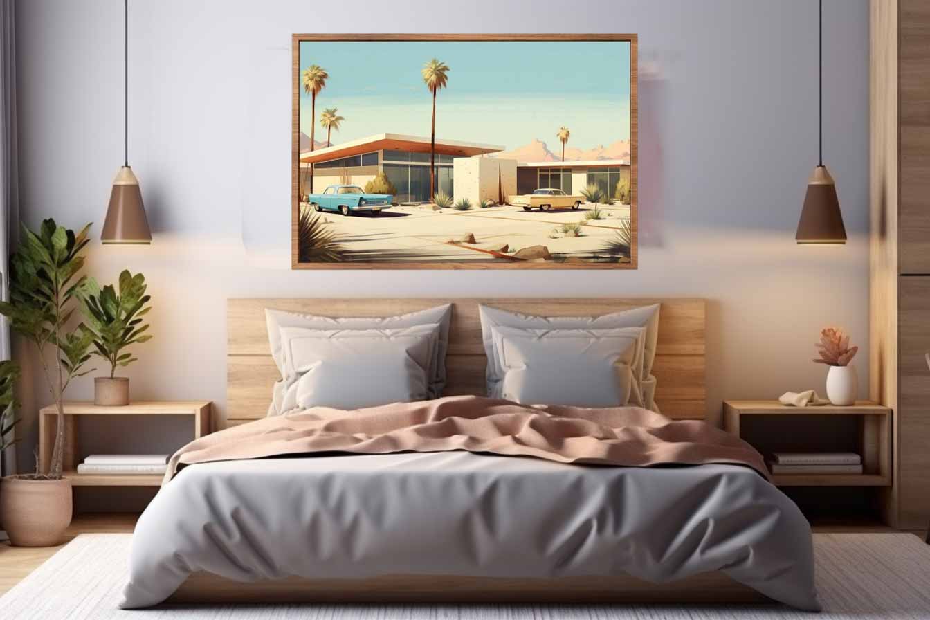 Vintage Vegas House Art Poster Canvas Art Print-1