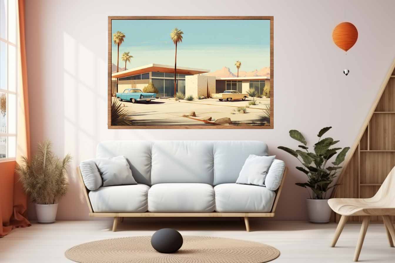 Vintage Vegas House Art Poster Canvas Art Print-2